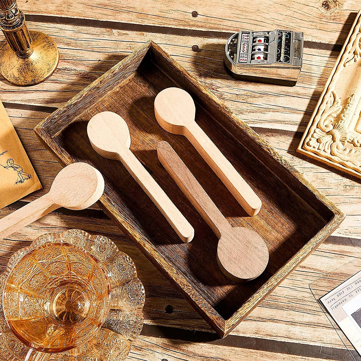 5PCS Wood Carving Spoon Blank Kit Wood Carving Spoon Blanks Beech and Walnut DIY Wood Crafts Wood Carving Blocks for Expert